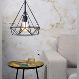 Sparkling Diamond Drop Pendant Lamp with vintage edison bulb