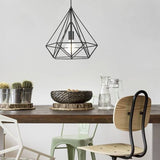 Sparkling Diamond Drop Pendant Lamp with vintage edison bulb