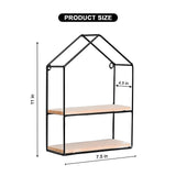 Hut Style Wall Shelf - Double Wooden Layer Style