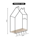 Hut Style Wall Shelf - With Hooks