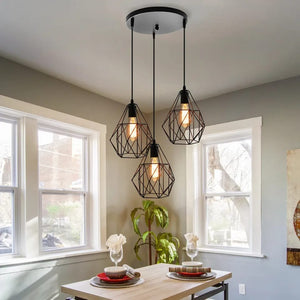 Triple Cage Pendant Lamp