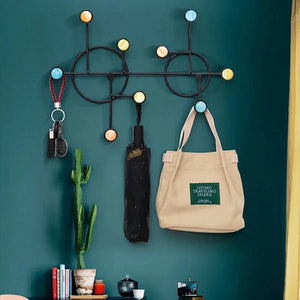 Nordic Style Wall Shelf With Hooks - Circle