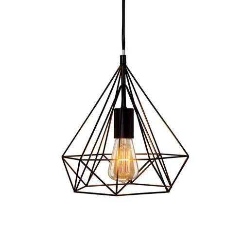 Sparkling Diamond Drop Pendant Lamp with vintage edison bulb